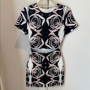 Bec & Bridge Monochrome Rose Mini Dress